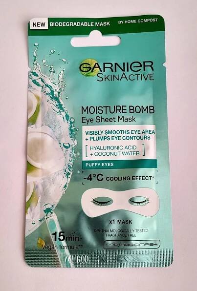 Garnier's SkinActive Moisture Bomb Eye Sheet Mask - Mybeautywaxstash