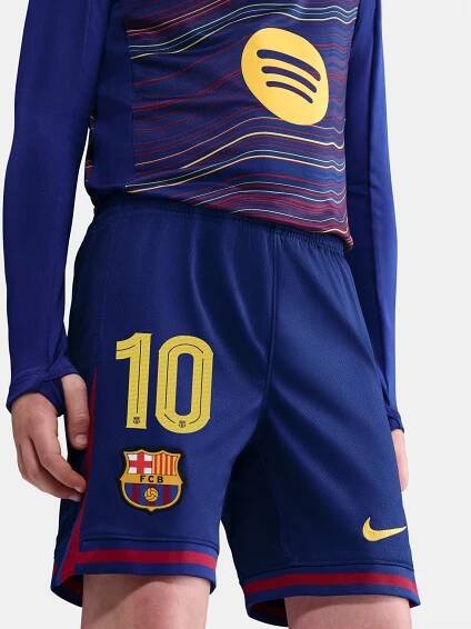 Barcelona football kit with number 10 and Spotify logo on a white background