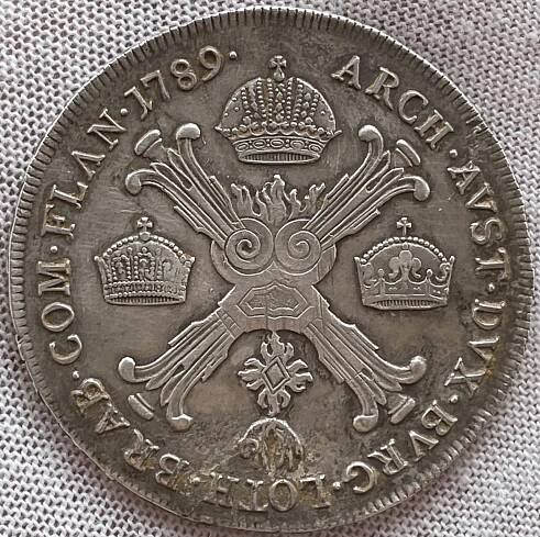 STŘÍBRNÝ 1/2 KŘÍŽOVÝ TOLAR JOSEF II. 1789 A - KRÁSNÝ