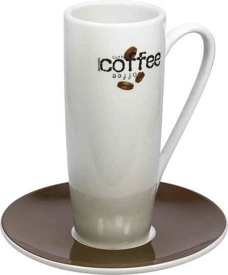 Šálek s podšálkem latte macchiato