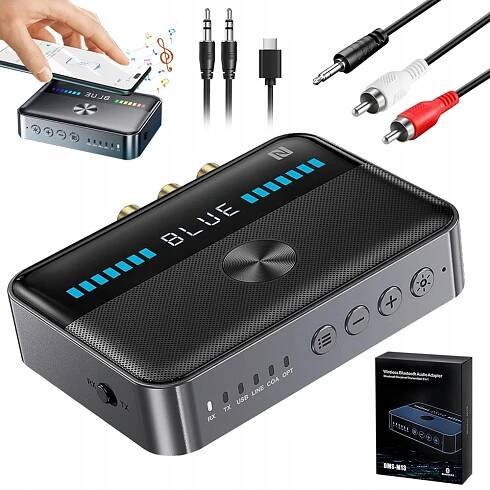 BLUETOOTH ADAPTÉR PRO VĚŽ POSILUJÍCÍ HiFi AUX CHINCH JACK PŘIJÍMAČ 5.0 NFC