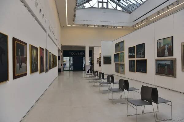 Pohled do expozice výstavy Zatracený génius v Galerii Kroupa v pražském Mánesu. Foto Wenca Nikoníček 