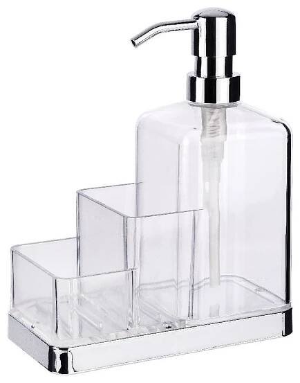 Stojan na houbičky s dávkovačem na jar Wenko Clarido, 580 ml
