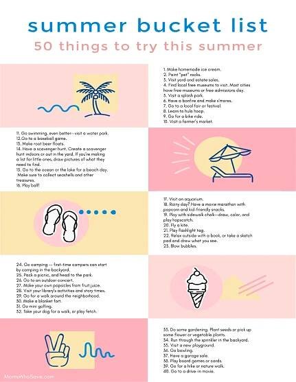 bucket list for kids