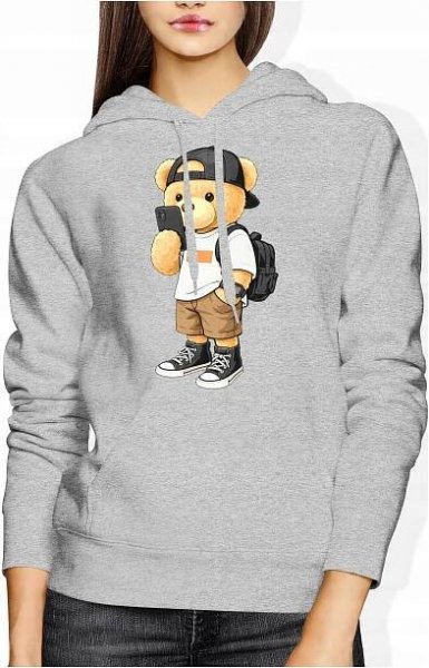 MIKINA S MEDVÍDKEM DÁMSKÁ POTISK MEDVÍDEK TEDDY BEAR MÓDNÍ LETNÍ POTISK S