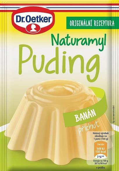 Dr. Oetker Naturamyl Puding příchuť banán 18 x 37 g - Pudinky, dezerty, buchty v prášku, Pečení, Mouka, pečení, strouhanka