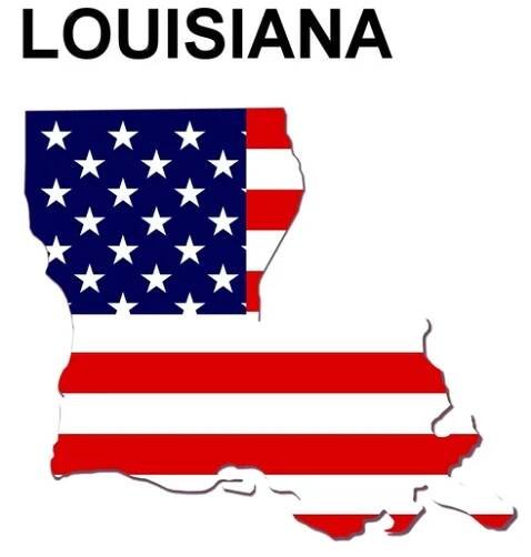 USA státní mapa Louisiany — Stock obrázek