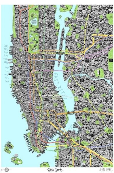 hand drawn map of new york — Jenni Sparks
