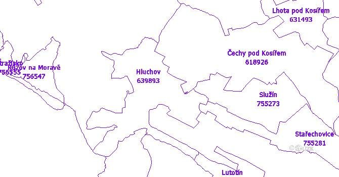 Katastrální mapa Hluchov