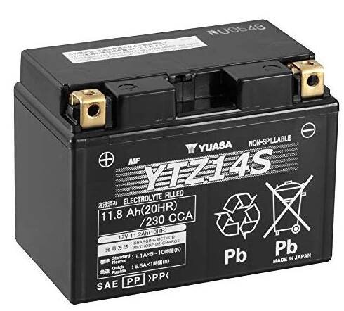 Motobaterie YUASA (originál, factory activated) YTZ14S, 12V, 11.2Ah - Battery Import