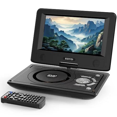 11.5&*; Portable DVD Player for Car And Child, 4-6Hour Built-in Rechargeable Battery, 9.5&*; Swivel Screen, Support CD/DVD/SD Card/USB, Remote Control, 1.