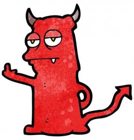 Hrubý malý ďábel kreslený — Ilustrace