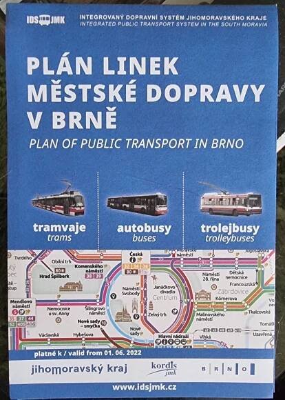 Mapa linek MHD Brno aktuální 2023 - Ostatní sběratelské předměty
