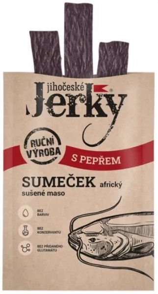 Jihočeské Jerky sumeček africký s pepřem 15 g
