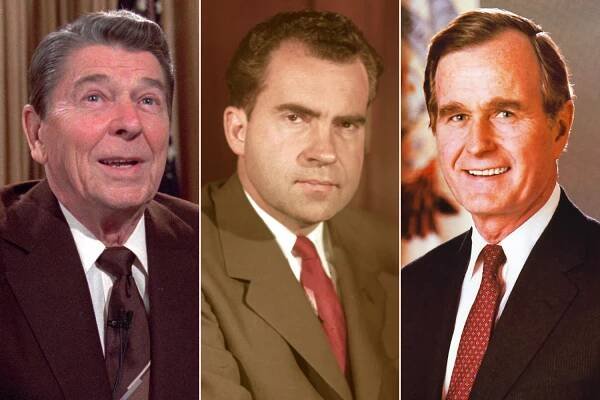 Ronald Reagan, Richard Nixon and George H. W. Bush
