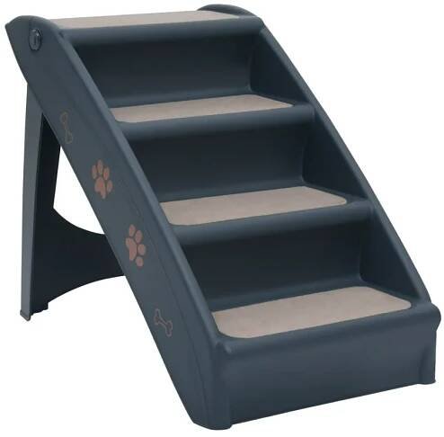 Skládací schůdky pro psy 62 x 40 x 49,5 cm tmavě šedé od 1 249 Kč