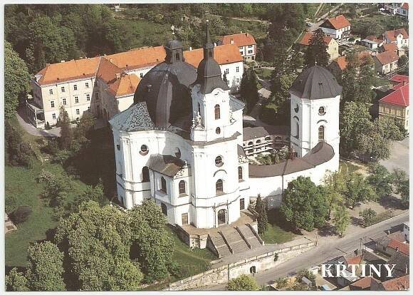 Křtiny u Brna - prošlá poštou se známkou