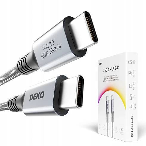 USB KABEL USB C RYCHLÉ NABÍJENÍ 100 W PRO ANDROID AUTO TYP C USB3.2 KRÁTKÝ 1 M