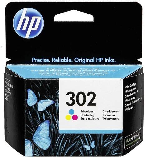 Obrázek produktu pro HP F6U65AE Tříbarevná inkoustová kazeta č. 302