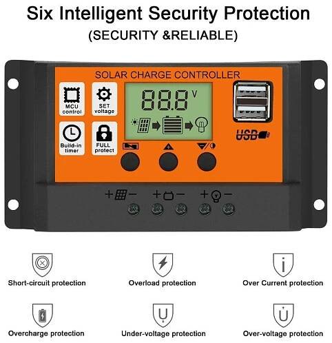 PDTO 12/24V 100A MPPT ovladač solárního panelu Regulátor baterie Duální USB automatické ostření