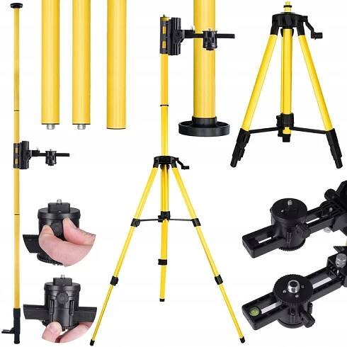 ROZPĚRNÁ TYČ 420 CM + NOHY STATIV PRO LASER PRO ÚKOSY TROJNOŽEK DEKO