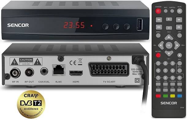 DVB-T přijímač SENCOR SDB 5002T 589 Kč