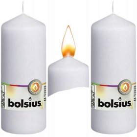 Bolsius Svíčky Piniové svíčky bílé adventní na stůl deska do ladičky