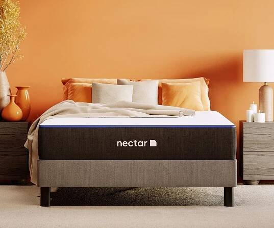 A Nectar Memory Foam Mattress in a bedroom.
