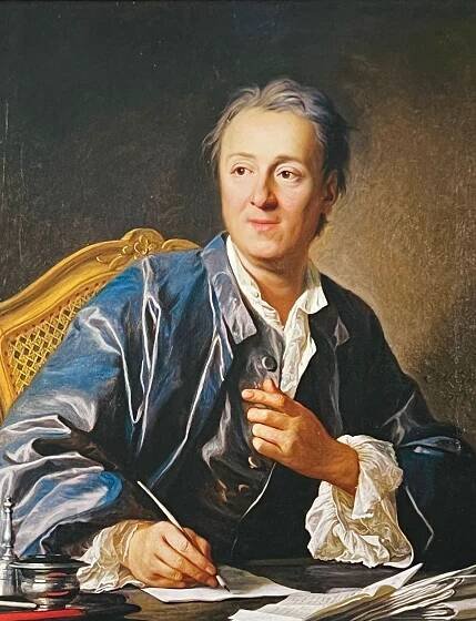 Denis Diderot écrivant une lettre à son bureau, 19e siècle