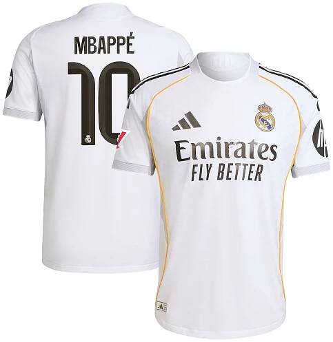 Kylian Mbappé Real Madrid adidas 2025/26 Home Authentic Player Jersey - White
