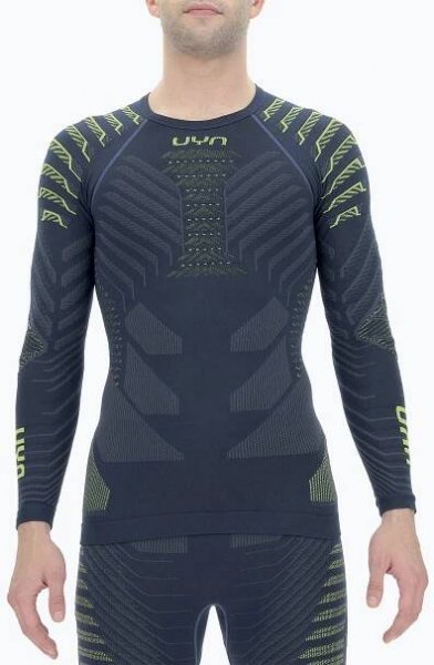 Pásnké termoprádlo: UYN Man Resilyon Underwear Shirt Long Sleeves Round Neck Dark Blue/Yellow 2XL Termoprádlo - 1