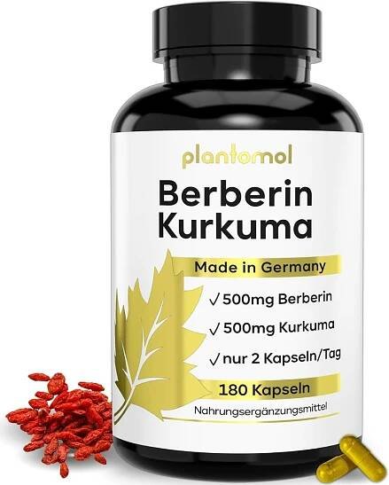 Doplněk stravy Plantomol Berberin 500mg Kurkuma 500mg, 180 kapslí