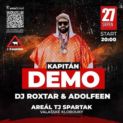 Kapitán Demo s Roxtarem už tuto sobotu ve Valašských Kloboukách - Naše Valašsko - vždy čerstvé informace z regionu