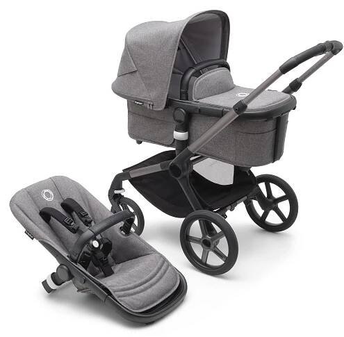 BUGABOO Kočárek kompletní Fox 5 Black/Grey melange-Grey melange