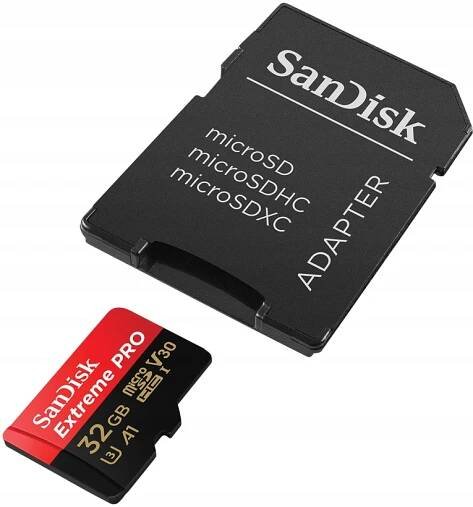 SanDisk Micro SDHC 32GB Extreme PRO 100 MB/s A1 Class 10 UHS-I V30+ Adaptér | 📸 Megapixel