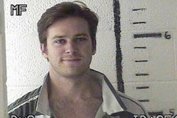 Armie Hammer mugshot.