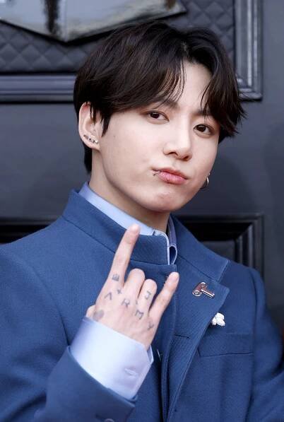 Jungkook of BTS at the 64th Grammy Awards.