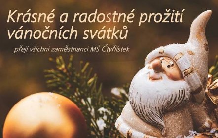 – Přání k Vánocům+provoz – Mateřská škola Čtyřlístek