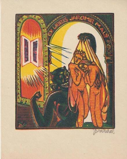 Váchal Josef, Originální grafika, barevný dřevoryt, signováno