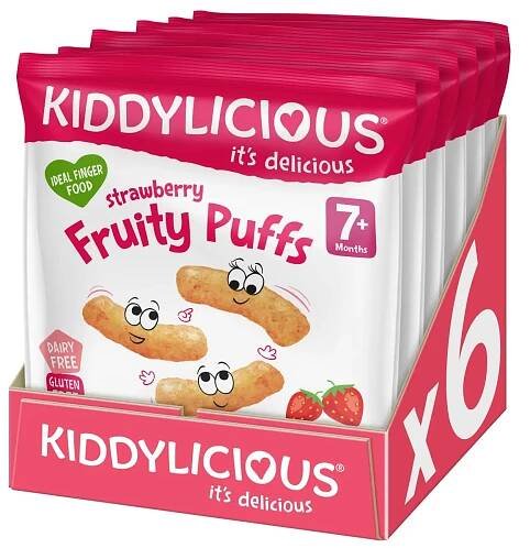 Kiddylicious Ovocné křupky - Jahoda 6x10g