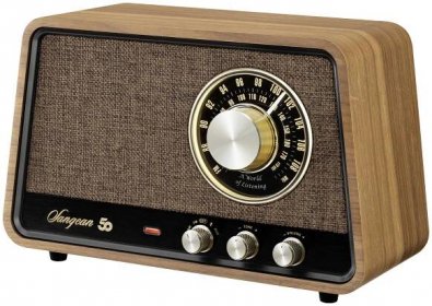Sangean Premium Wooden Cabinet WR-101 stolní rádio AM, FM Bluetooth, AUX, FM vlašský ořech