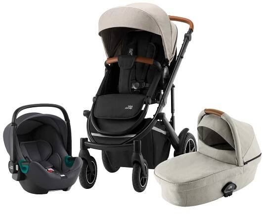 Kočárek Set kočárek Smile III + hluboká korba + autosedačka Baby Safe 3 i-Size Midnight - Pure Beige/Black - Doprodej