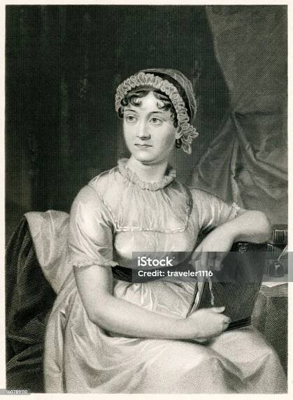 Jane Austenová - Bez autorských poplatků Jane Austen - Author stock ilustrace