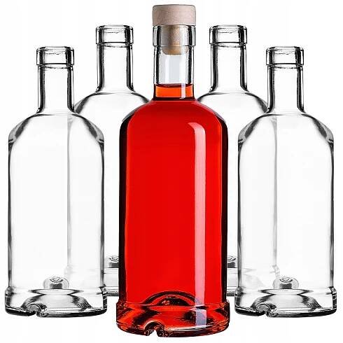 SKLENĚNÁ LÁHEV TADEK 500 ml 0,5 L NA LIKÉRY BIMBER VÍNO VODKU S KORKEM