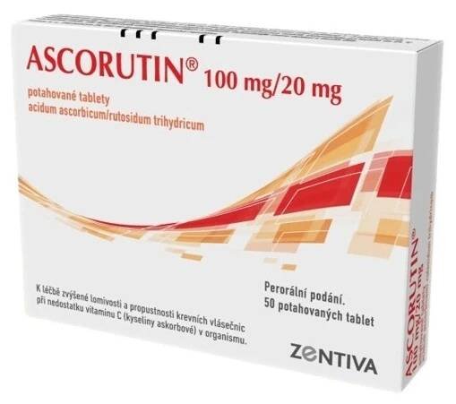 ASCORUTIN 100MG/20MG potahované tablety 50(5X10) - skladem