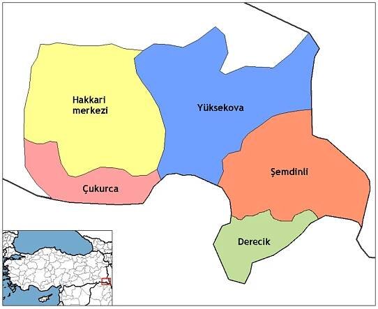 Členění provincie na distrikty