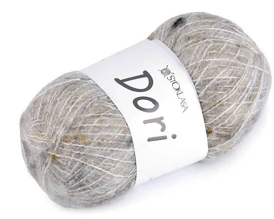 Pletací mohérová příze s nopky Dori 100 g, střední, 1 (F004) béžová světlá