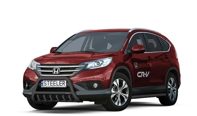 Ochranný rám "A" s příčkou a nápravnicí ČERNÝ - Honda CRV (2012 - 2016)