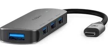 USB Hub Nedis USB-C/4×USB (TCARF200BK) šedý