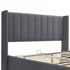 Čalouněná postel Savona 140x 200 cm s úložným prostorem | tmavě šedá č.12
